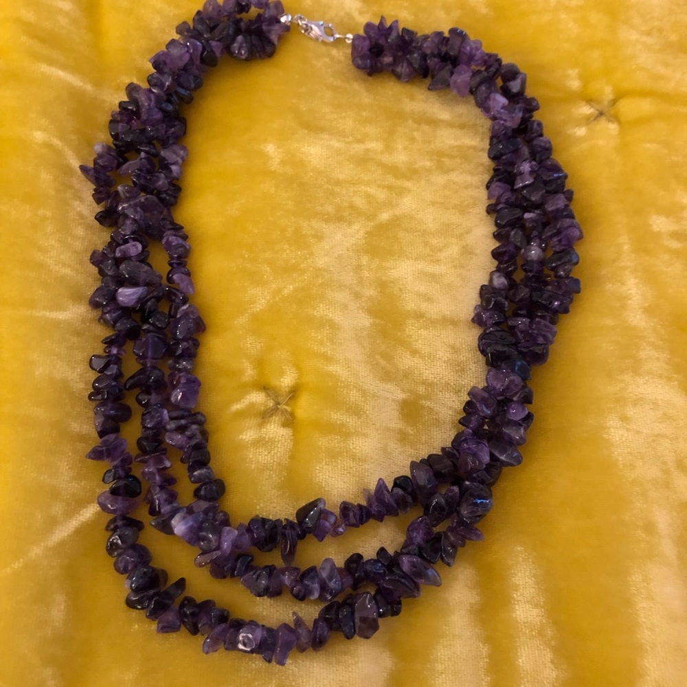 Nwot 3 Strand Amethyst Necklace - image 1